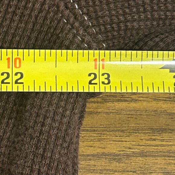 Rocawear Long Sleeve Thermal Men's Size L Brown Patches Faded Letters GUC - Picture 8 of 9